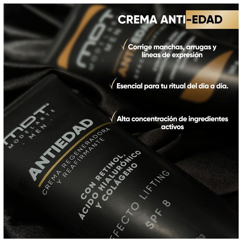 CREMA ANTIEDAD ANTIARRUGAS-Facial Reafirmante Hombre Modelarte.