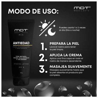 CREMA  ANTIEDAD ANTIARRUGAS-Facial Reafirmante Hombre Modelarte.
